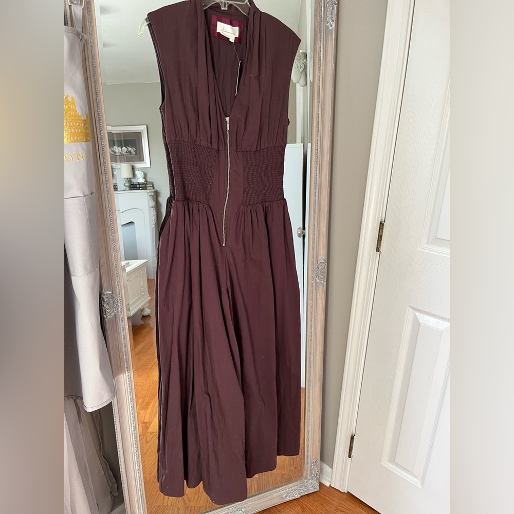 Anthropologie Wide Leg Plum Sleeveless Jumpsuit